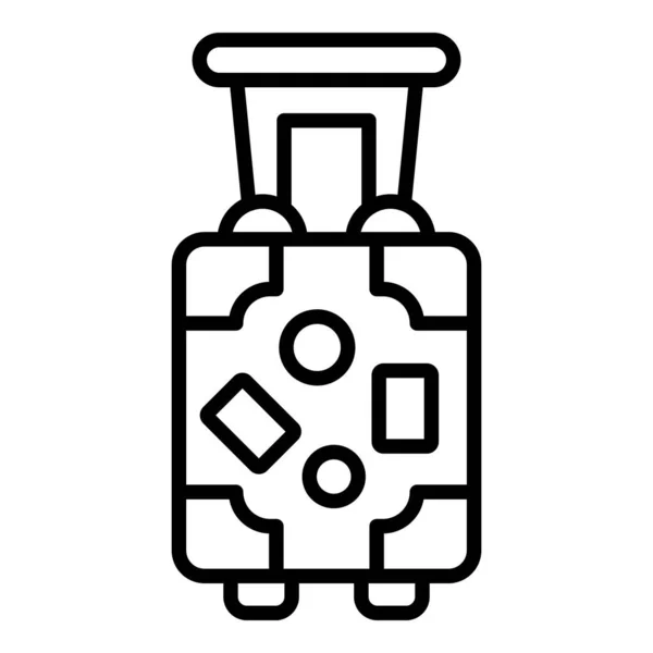 Carry suitcase icon outline vector. Hotel airport — Stok Vektör