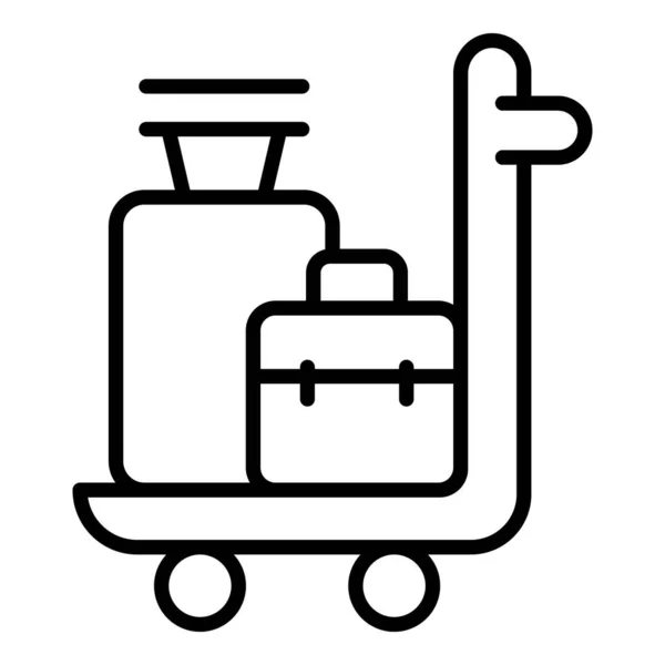 Airport trolley icon outline vector. Suitcase baggage — Stockvektor