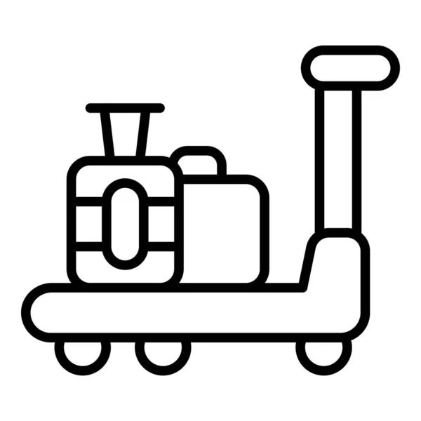 Vacation luggage trolley icon outline vector. Suitcase cart — Stockvector