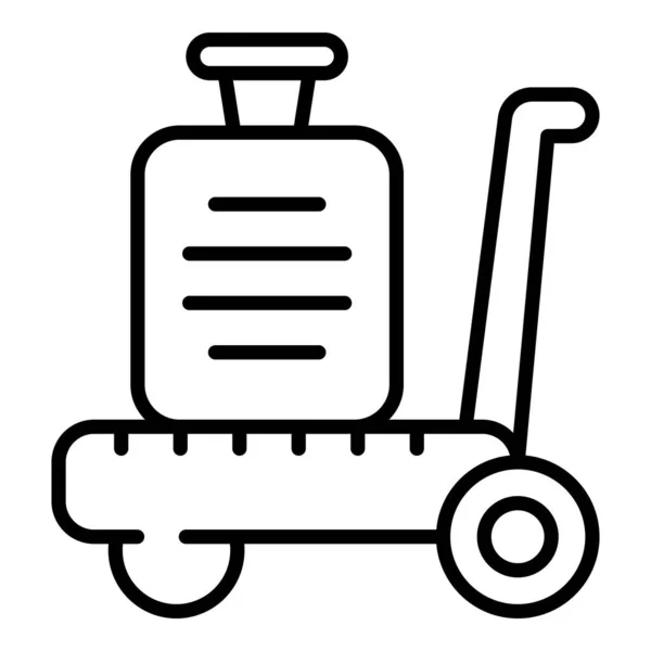 Box trolley icon outline vector. Cart travel — Stockvector