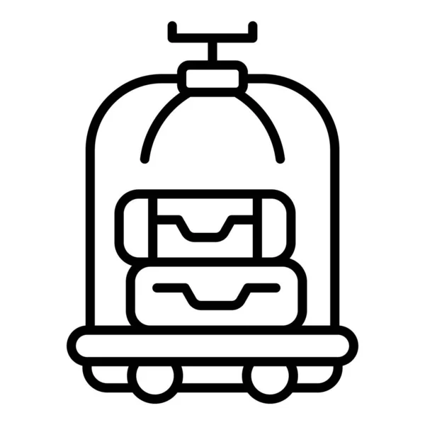 Storage trolley icon outline vector. Cart suitcase — Stockvektor