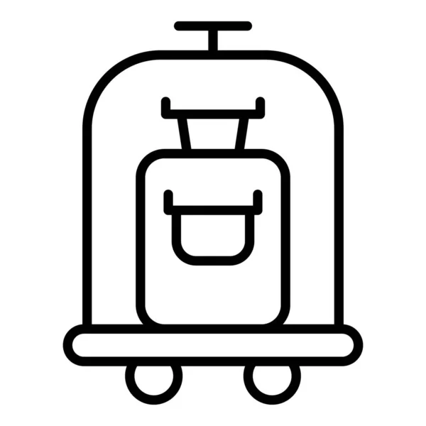 Open carry bag icon outline vector. Luggage trolley — Stock Vector