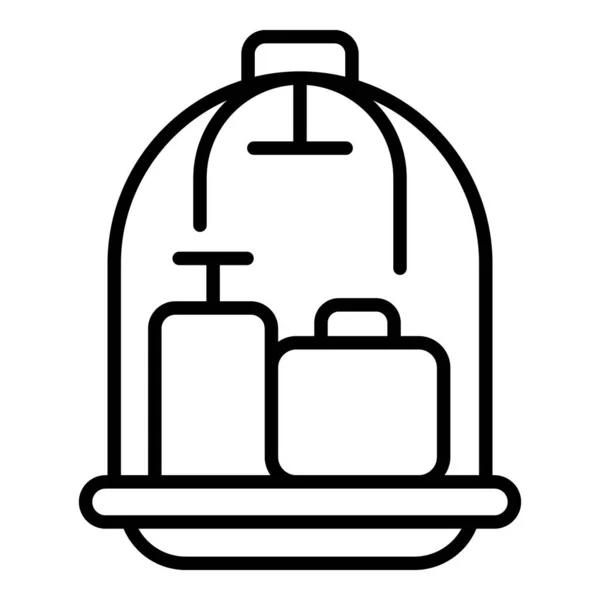 Service cart trolley icon outline vector. Hotel suitcase — Vetor de Stock