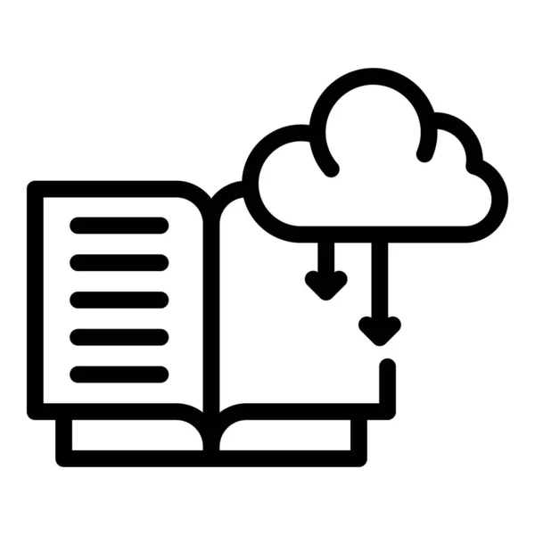 Cloud digital reading icon outline vector. Online book — стоковый вектор