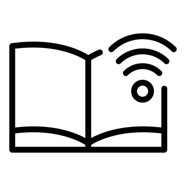 Store digital book icon outline vector. Online library — ストックベクタ