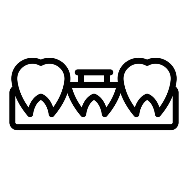 Vector de contorno de icono de implante dentista. Diente dental — Archivo Imágenes Vectoriales
