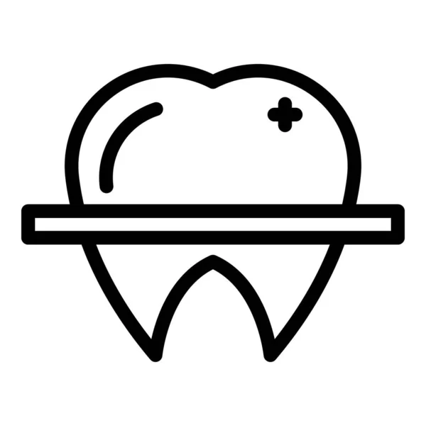 Dental implant treatment icon outline vector. Tooth care — Διανυσματικό Αρχείο