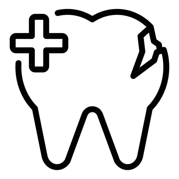 Dental repair icon outline vector. Tooth implant — Image vectorielle