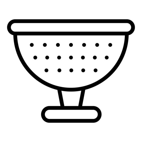 Strainer colander icon outline vector. Kitchen sieve — стоковый вектор