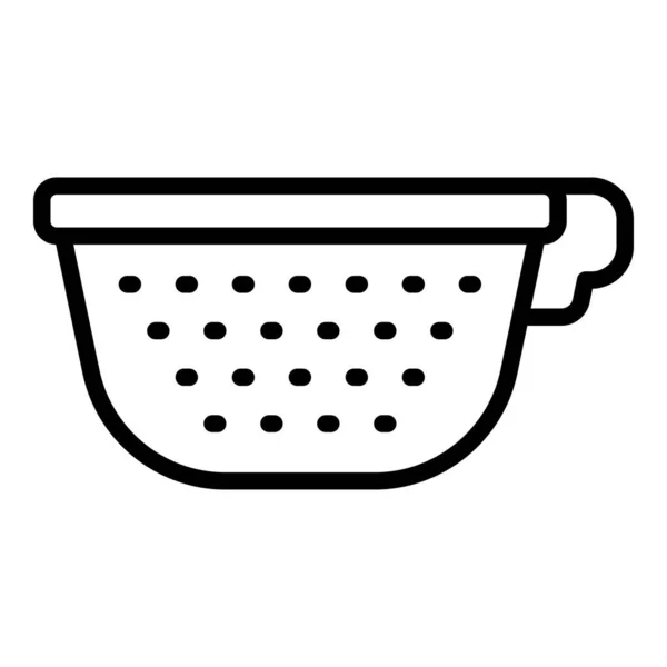 Drain colander icon outline vector. Cooking sieve — Stock Vector