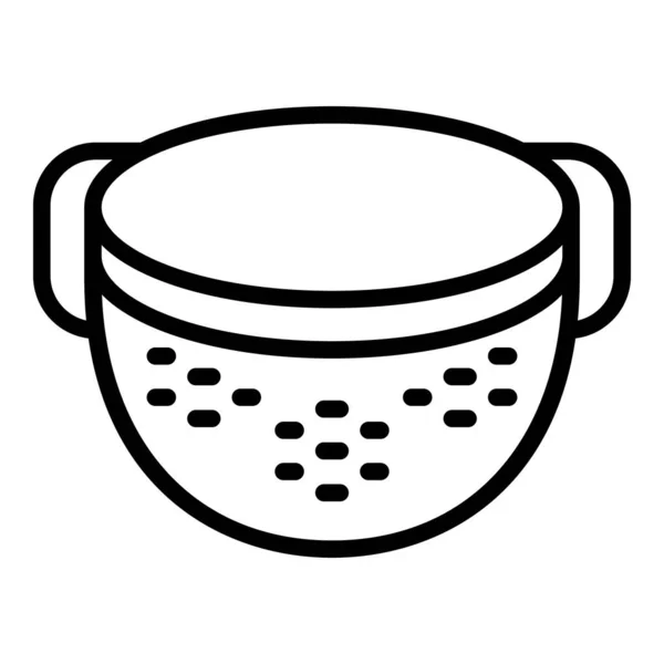 Cooking sieve icon outline vector. Kitchen strainer — Vettoriale Stock