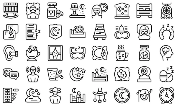 Insomnia icons set outline vector. Coffee man — ストックベクタ