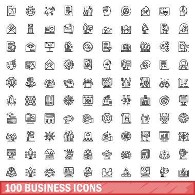 100 iş simgeler kümesi, anahat stili