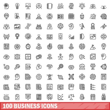 100 iş simgeler kümesi, anahat stili