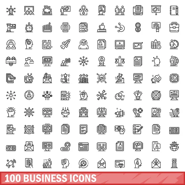 100 iş simgeler kümesi, anahat stili