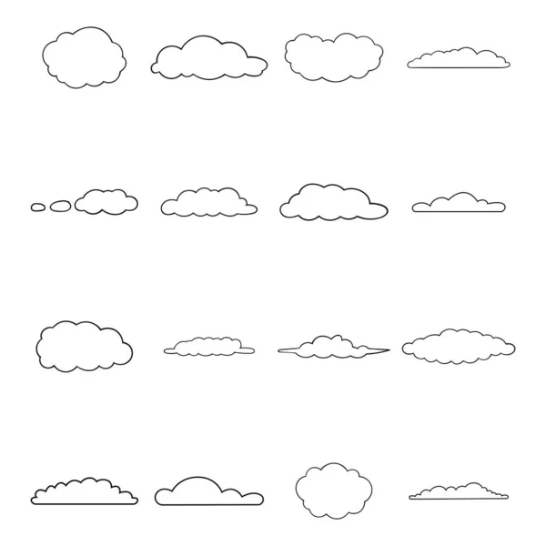 Clouds icon set outline — Stock Vector