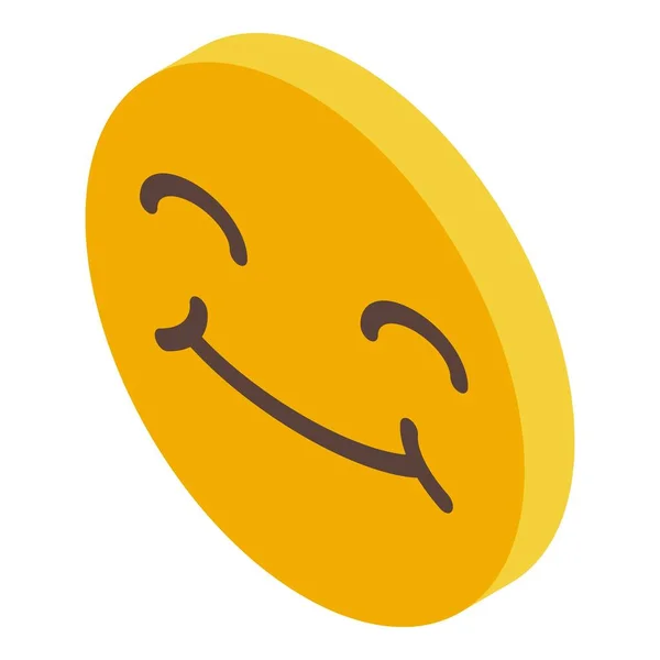 Izometrický vektor nálepky Emoji. Úsměv tváře — Stockový vektor