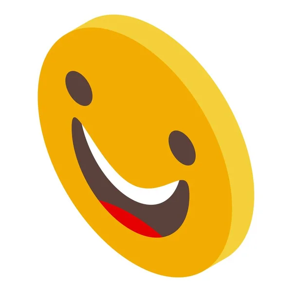 Fun emoji icon isometric vector. Face smile — Stock Vector