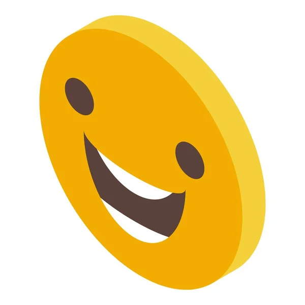 Strano vettore isometrico dell'icona emoji. Sorridi — Vettoriale Stock