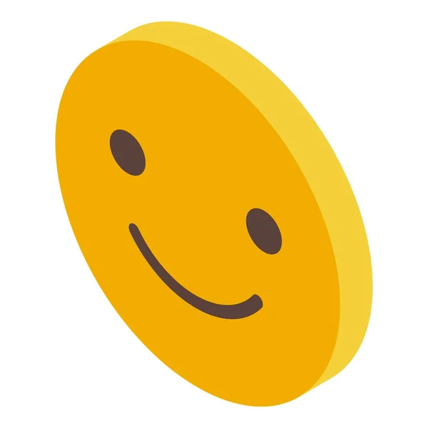 Usmívající se emoji ikona izometrický vektor. Pozitivní muž — Stockový vektor