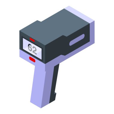 Hız radar ikonu izometrik vektörü. Kamera arabası.