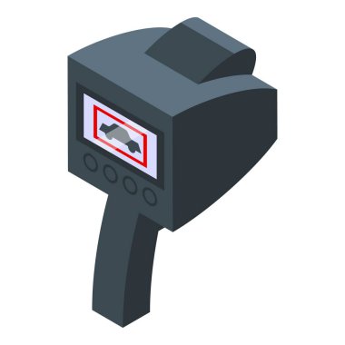 Hız radarı ikonu izometrik vektörü. Kamera arabası.