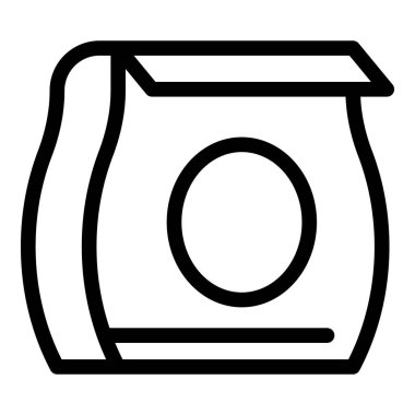 Çipler simge taslak vektörünü paketler. Yiyecek çantası.