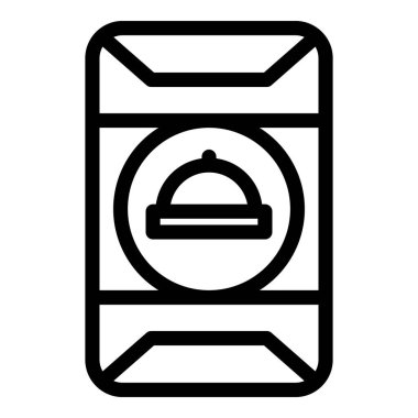 Çarpım simgesi ana hatları vektörünü paketle. Atıştırma paketi