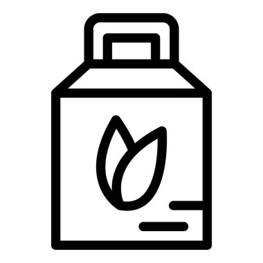 Kağıt paket simgesi ana hatları vektörü. Patates paketi.