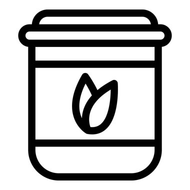 Atıştırmalık fincan ikonu ana hatları vektörü. Kahve kutusu.