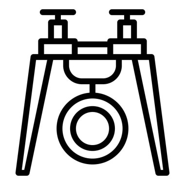 Videografi İHA simgesi ana hatları vektörü. Araç kamerası