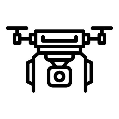 Uçuş İHA simgesi ana hat vektörü. Kamera aracı