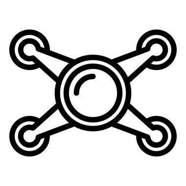 Üst görünüm dron simgesi ana hatları vektörü. Hava kamerası