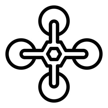 Üst görünüm helikopter simgesi ana hat vektörü. Hava aracı