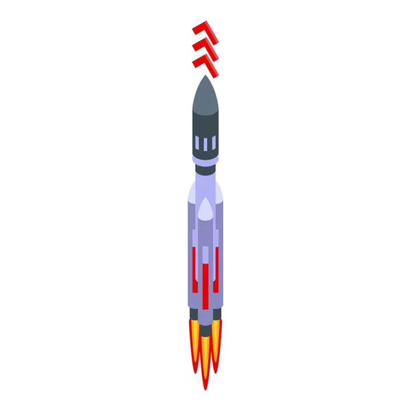 Изометрический вектор значка ракеты быстрого запуска. Идея космического корабля — стоковый вектор