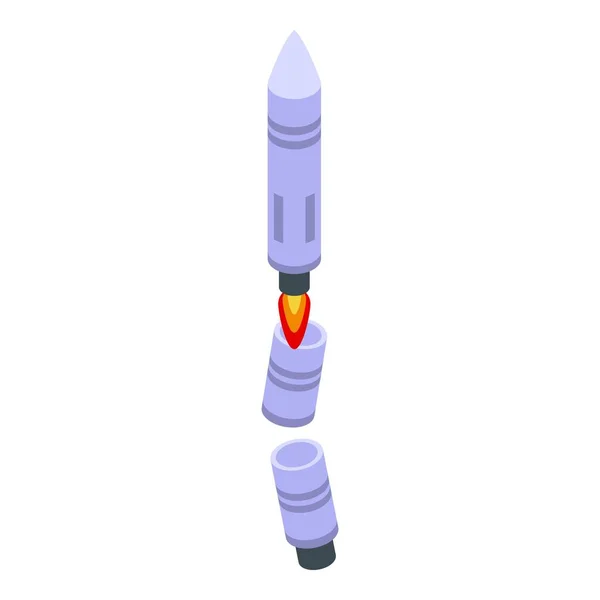 Icono de cohete digital vector isométrico. Iniciar la puesta en marcha — Vector de stock