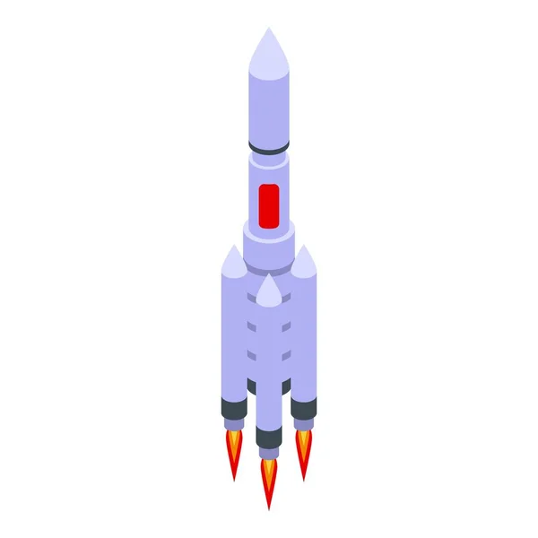 Lanzamiento cohete misión icono vector isométrico. Iniciar lanzadera — Archivo Imágenes Vectoriales