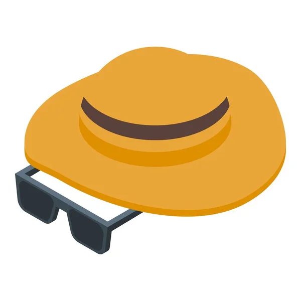 Icono sombrero de playa vector isométrico. Gorra de verano — Archivo Imágenes Vectoriales