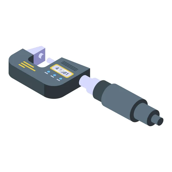 Metalwork micrometer icon isometric vector. Digital ruler — Stock Vector