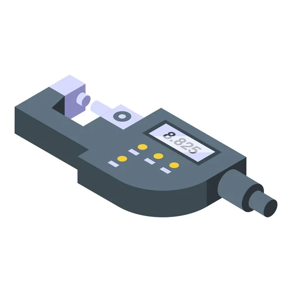 Steel micrometer icon isometric vector. Digital ruler — Stock Vector