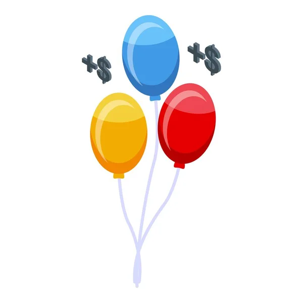 Verjaardags ballonnen pictogram isometrische vector. Ballon kleur — Stockvector