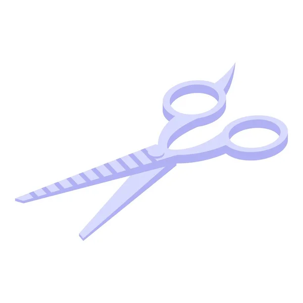 Cuidado del cabello tijeras icono vector isométrico. Salón de cepillos — Vector de stock