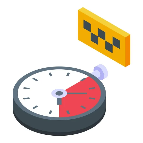 Icona del cronometro tassametro vettore isometrico. Taxi taxi — Vettoriale Stock