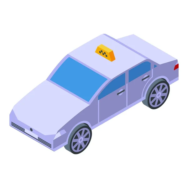 Taxi coche icono vector isométrico. Lado blanco de cabina — Archivo Imágenes Vectoriales