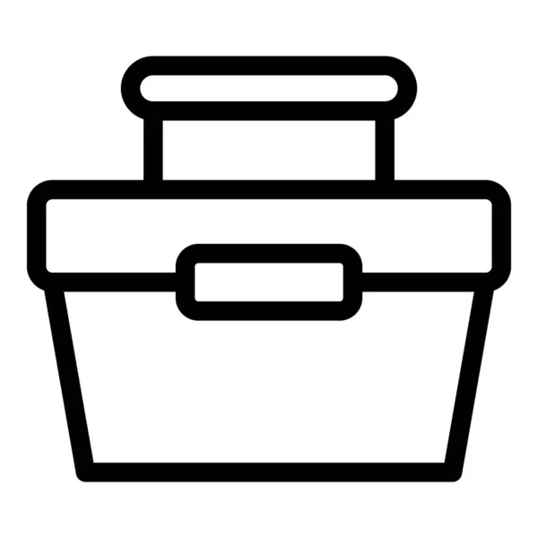 Umrissvektor für Lebensmittelbox-Symbole. Snack-Packung — Stockvektor