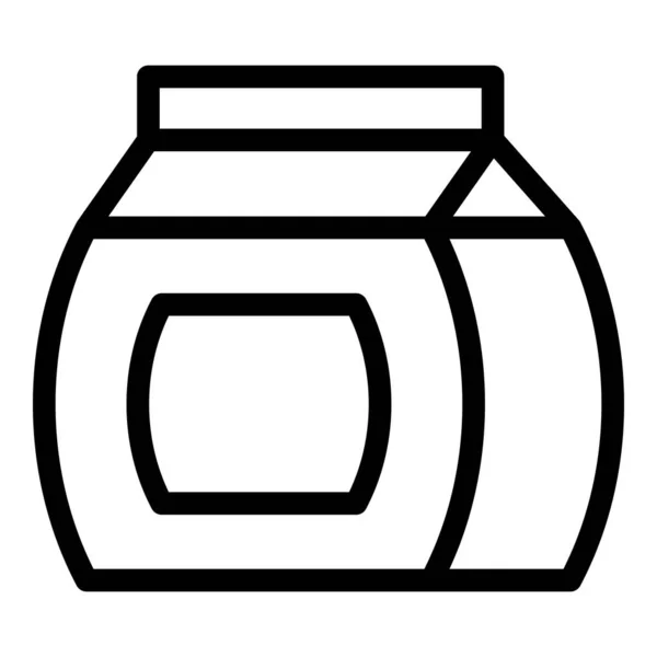 Ikona kartonowej torby z żywnością wektor zarysu. Pakiet przekąskowy — Wektor stockowy