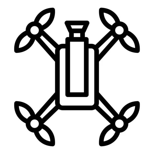 Vetor de contorno do ícone do drone. Câmera aérea —  Vetores de Stock
