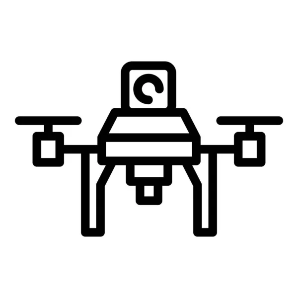 Jövőbeli drón ikon körvonalvektor. Légi kamera — Stock Vector