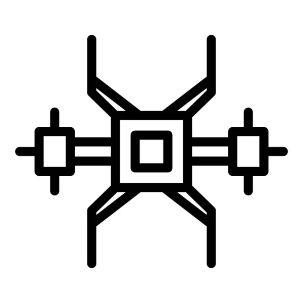 Вектор контура иконки беспилотника. Фотосъемка — стоковый вектор