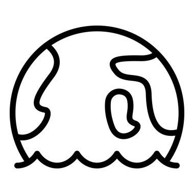 Küresel deniz seviyesi ikonu ana hatları vektörü. İklim değişikliği